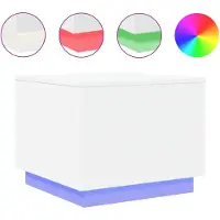 vidaXL Salontafel met LED-verlichting 50x50x40 cm wit