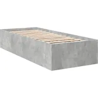vidaXL Bedframe bewerkt hout betongrijs 100x200 cm