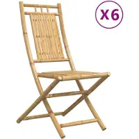 vidaXL Opklapbare stoelen, 6 stuks, 46x66x99 cm, bamboe