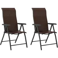 vidaXL Klapstoelen, 2 stuks, bruin polyrotan