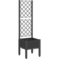 vidaXL Plantenbak met latwerk 40x40x142 cm polypropeen zwart
