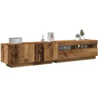 vidaXL Tv-meubel met LED 200x35x40 cm bewerkt hout oud hout