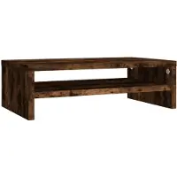 vidaXL Monitorstandaard 42x24x13 cm bewerkt hout gerookt eikenkleurig