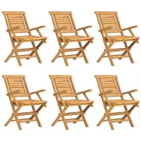 vidaXL Klapstoelen 6 stuks 56x63x90 cm Massief teakhout