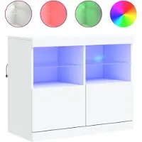 vidaXL Dressoir met LED-verlichting 81x37x67 cm wit
