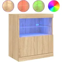 vidaXL Dressoir met LED-verlichting 60x37x67 cm sonoma eikenkleurig