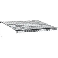vidaXL Luifel handmatig uittrekbaar 450x350 cm antraciet en wit