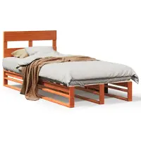 vidaXL Bedframe zonder matras massief grenenhout wasbruin 90x200 cm
