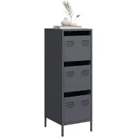 vidaXL Hoge kast 39x35x103,5 cm staal antracietkleurig