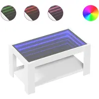 vidaXL Salontafel met LED 93x53x45 cm bewerkt hout wit