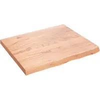 vidaXL Tafelblad 60x50x(2-4) cm behandeld massief eikenhout lichtbruin