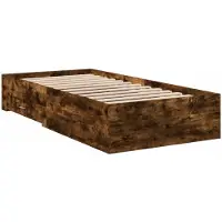 vidaXL Bedframe met lades bewerkt hout gerookt eikenkleurig 90x200 cm