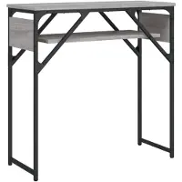 vidaXL Wandtafel met schap 75x30x75 cm bewerkt hout grijs sonoma