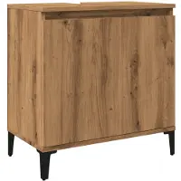 vidaXL Wastafelkast 58x33x60 cm bewerkt hout artisanaal eikenkleur