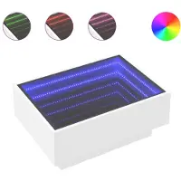 vidaXL Salontafel met LED 70x50x30 cm bewerkt hout wit