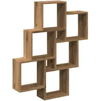 vidaXL Wandschap kubus 78x15x93 cm bewerkt hout artisanaal eikenkleur