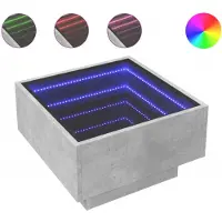vidaXL Salontafel met LED 50x50x30 cm bewerkt hout betongrijs