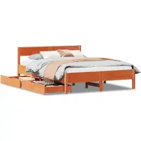 vidaXL Bedframe zonder matras massief grenenhout wasbruin 120x200 cm