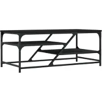 vidaXL Salontafel 100x49x40 cm bewerkt hout zwart