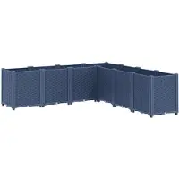vidaXL Plantenbak 160x160x53 cm polypropeen blauwgrijs