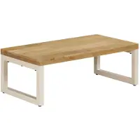 vidaXL Salontafel 100x50x35 cm massief mangohout en staal