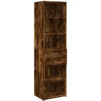 vidaXL Hoge kast 50x42,5x185 cm bewerkt hout gerookt eikenkleurig