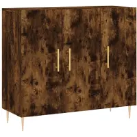 vidaXL Dressoir 90x34x80 cm bewerkt hout gerookt eikenkleurig