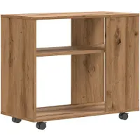 vidaXL Bijzettafel 70x35x55 cm bewerkt hout artisanaal eikenkleurig