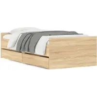 vidaXL Bedframe met lades sonoma eikenkleurig 90x200 cm