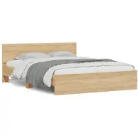 vidaXL Bedframe met hoofdeinde sonoma eikenkleurig 140x200 cm