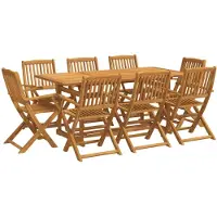 vidaXL 9-delige Tuinset 180x90x75 cm massief acaciahout