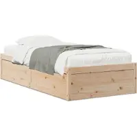 vidaXL Bedframe zonder matras massief grenenhout 75x190 cm