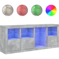 vidaXL Dressoir met LED-verlichting 164x37x67 cm betongrijs