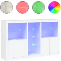 vidaXL Dressoir met LED-verlichting 162x37x100 cm wit