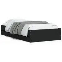 vidaXL Bedframe met lades bewerkt hout zwart 100x200 cm