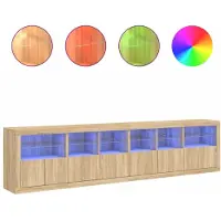 vidaXL Dressoir met LED-verlichting 283x37x67 cm sonoma eikenkleurig