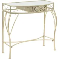 vidaXL Bijzettafel Franse stijl 82x39x76 cm metaal goudkleurig