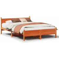 vidaXL Bedframe zonder matras massief grenenhout wasbruin 120x200 cm