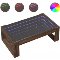 vidaXL Salontafel met Infinity LED 90x53x30 cm bruin eikenkleurig
