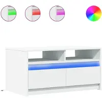 vidaXL Salontafel met LED-verlichting bewerkt hout wit