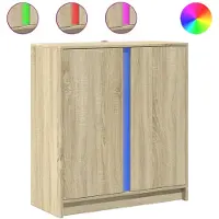 vidaXL Dressoir met LED 77x34x85 cm bewerkt hout sonoma eikenkleurig