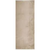 vidaXL Vloerkleed HUARTE laagpolig zacht wasbaar 80x200 cm zandkleurig