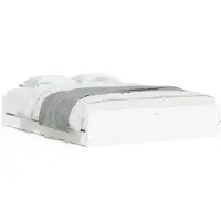 vidaXL Bedframe met lades, wit, 140x200 cm, houtvezel