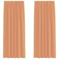 vidaXL Gordijnen voile met lussen 2 st terracotta 140x225 cm