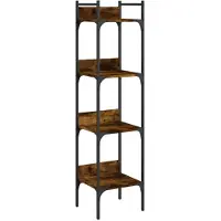 vidaXL Boekenkast 4-laags 35x30x138,5 cm bewerkt hout gerookt eiken