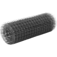 vidaXL Stalen draadhek met PVC-coating, 25x0,5 meter, grijs