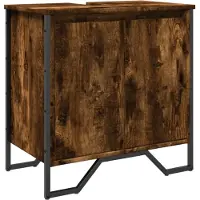 vidaXL Wastafelkast 60x35x60 cm bewerkt hout gerookt eikenkleurig