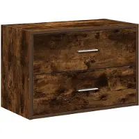 vidaXL Kast met 2 lades 60x31x40 cm bewerkt hout gerookt eikenkleurig