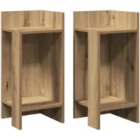 vidaXL Bijzettafels 2 st met plank 25,5x27x60 cm artisanaal eikenkleur