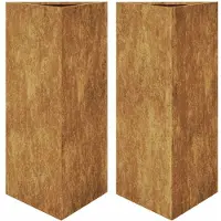 vidaXL Plantenbakken 2 st driehoek 40x34,5x75 cm weervast staal